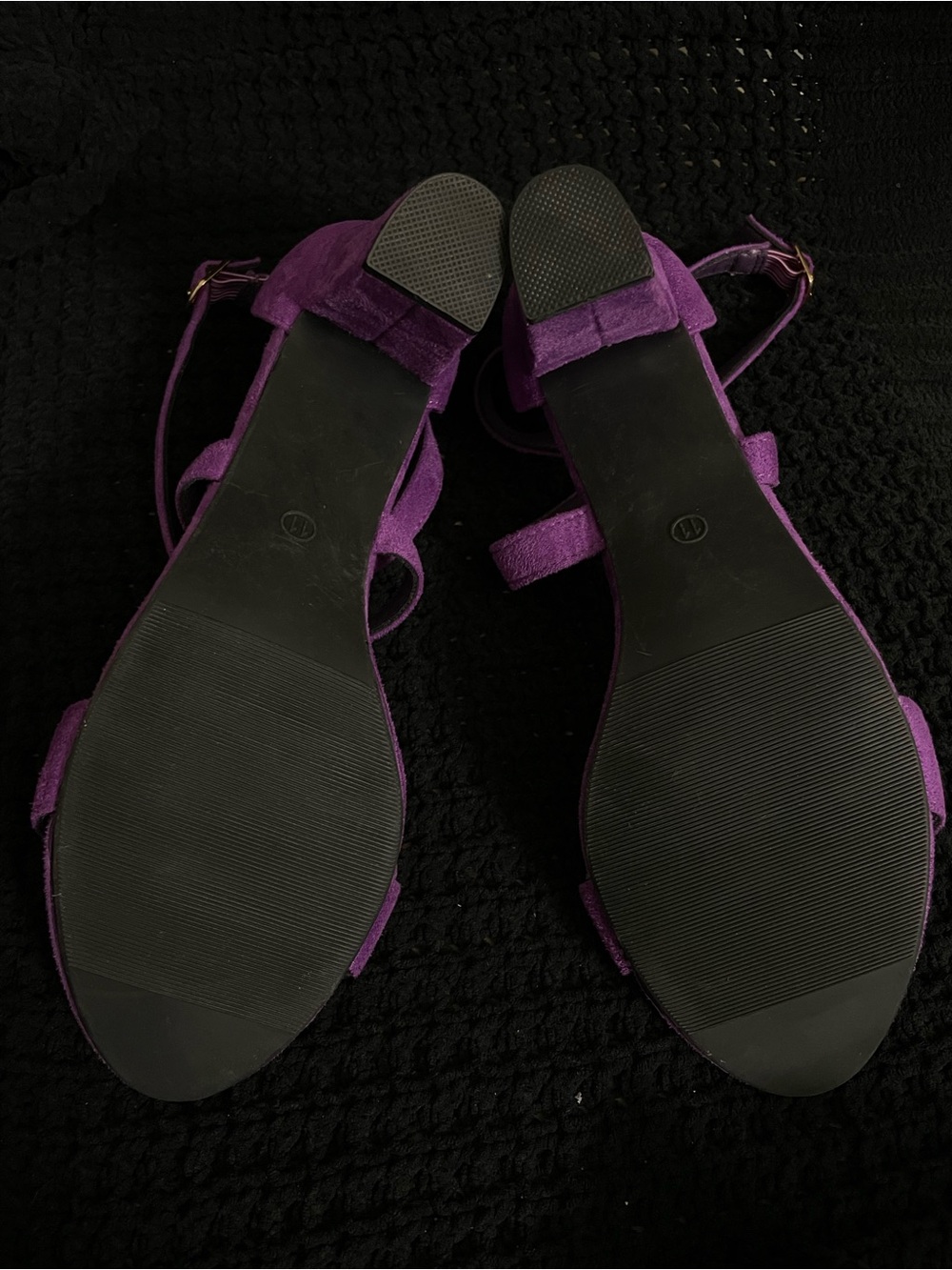 Trary Purple Suede Crisscross Ankle Strap Heels - Picture 5 of 9